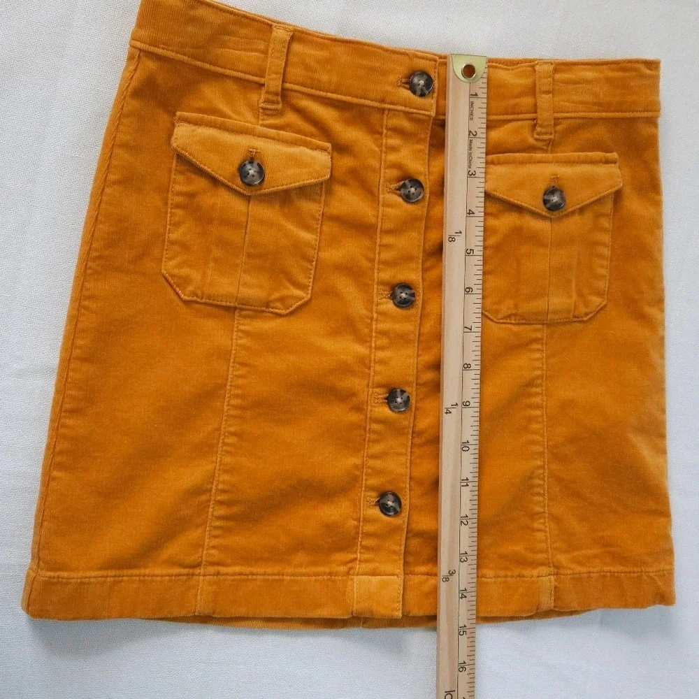 Vineyard Vines Girls 12 Corduroy Skirt Mustard Yellow Button Front Pockets Prepp